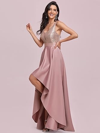 Ever-Pretty Women's V-Neck A-line High-Low Party Dress Long Evening Dress 0667