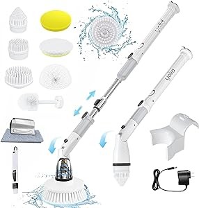 Electric Spin Scrubber Cordless Scrubber Brush with Long Handle Electric Brush for Cleaning Scrubbers for Cleaning Bathroom Power Cleaning Brush Bathroom Cleaning Tools