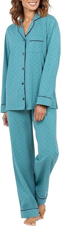 PajamaGram Pajama Set For Women - Pajamas Women Jersey Boyfriend, 100% Cotton
