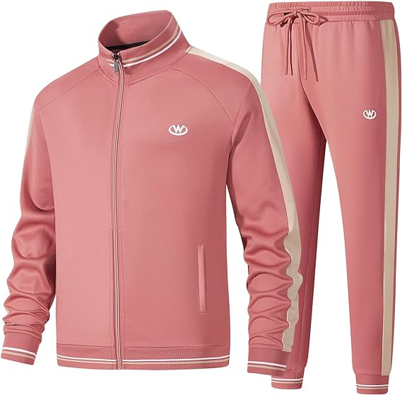 wiebdncj Men's Casual Tracksuits Long Sleeve Jogging Suits Sweatsuit Sets Track Jackets and Pants 2 Piece Outfit