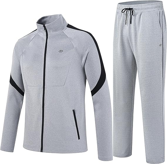 MoFiz Men's Tracksuits Sweatsuits for Men Athletic Set 2 Piece Track Suits Jogging Casual Warm Up Full Zip Running Sports