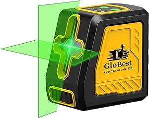 Globest Laser Level, Self Leveling Cross Line Lasers, Green Beam Leveler Tool, with Self-leveling, Manual, Pulse Mode, Lazer Level with 360 Degree Magnetic Base and Battery
