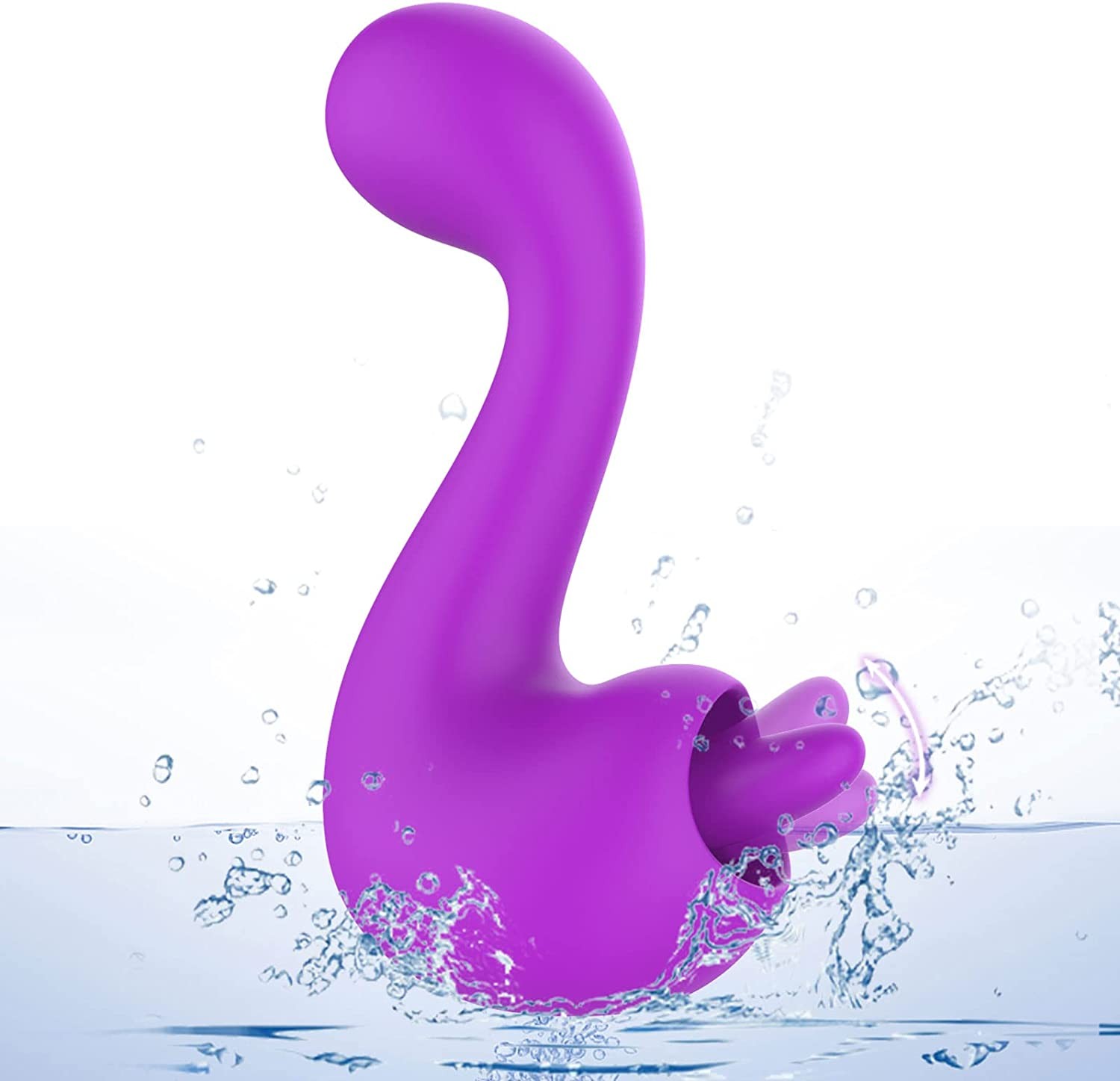 Rose Vibrator Licking Sex Toy: Clitorals Tongue Licking Toys for Woman Pleasure, PALOOUETH Rose Clitorals Stimulator with 7 Licking Vibrating Modes, Waterproof Nipple Massager Oral Sex Sucker (Purple)