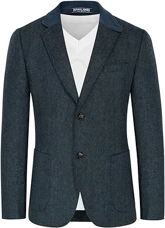 PJ PAUL JONES Mens Herringbone Blazer Vintage Tweed Wool Blend Sport Coat Jacket