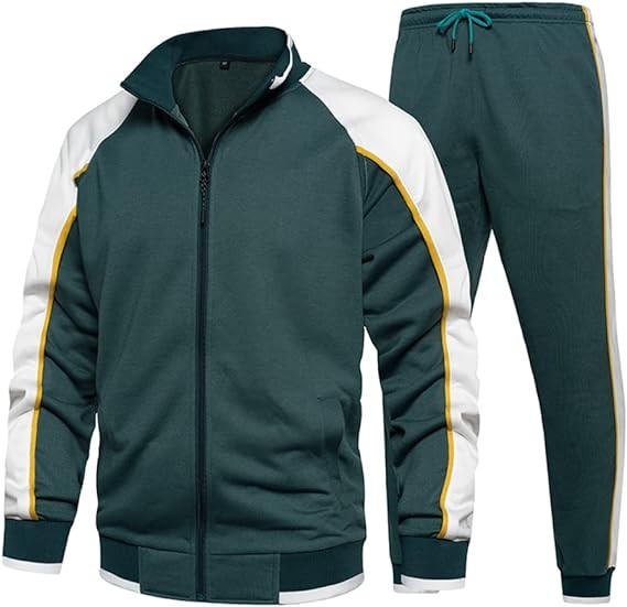 TOLOER Men's Activewear Full Zip Warm Tracksuit Sports Set Casual Sweat Suit