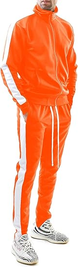 Bleecker and Mercer Men's Active Athletic Training Sports Top and Bottom Tracksuit Set