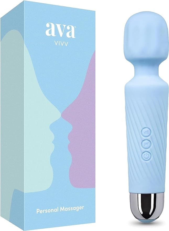 Ava Vibrator Wand Personal Massager [Clit Stimulator Vibrator ] Sex Toys for Women | 20 Patterns & 8 Speeds of Pleasure | Quiet & Small Sex Toy | Gifts for Women | Female Adult Toys (Blue)