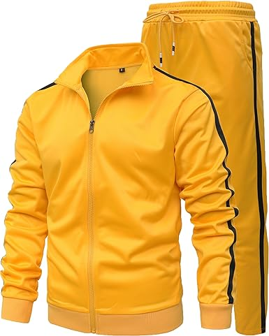 GXAMOY Men's Athletic 2 Pieces Tracksuit Casual Full Zip Jogging Sweat Suit Workout Sports Set Sportswear