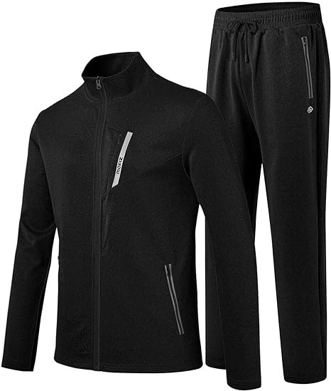 MoFiz Men's Tracksuits Set Long Sleeve Causal Full Zip Running Sports Sweatsuit For Men 2 Piece Outfits