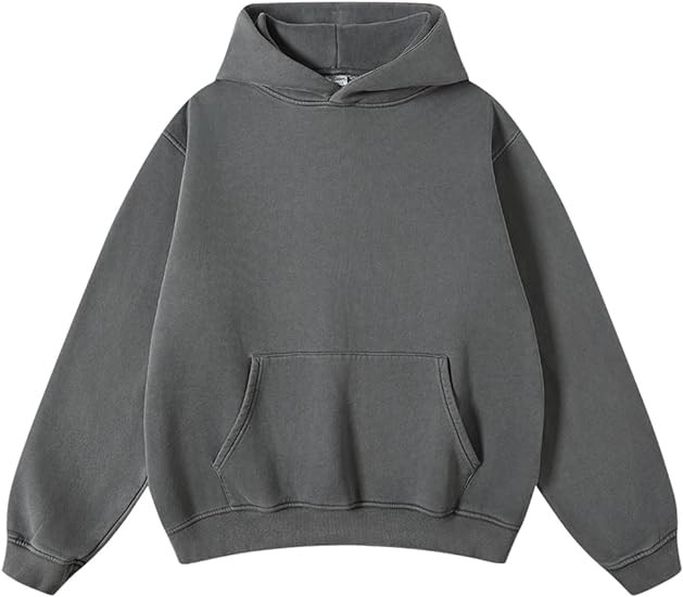 FAIABLE Mens Oversized Hoodie Pullover Vintage Acid Wash Hoodie Athletic Midweight Fleece Sweatshirt Streetwear Hoodie
