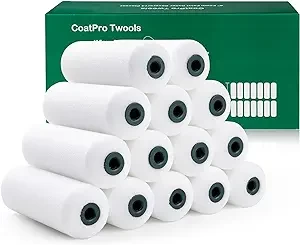 CoatPro Twools Foam Paint Roller, 14 Pack, 4 Inch Small Paint Roller Kit with High-Density Foam Paint Roller Covers, Mini Paint Rollers for Painting Walls, Suitable for Wall, Cabinets, Ceilings.
