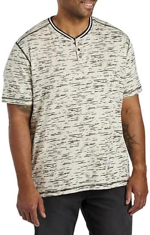 True Nation by DXL Men's Big and Tall Marled Henley T-Shirt Asparagas 4XLT