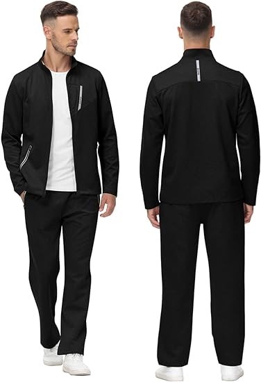 MoFiz Men's Tracksuits Set Long Sleeve Causal Full Zip Running Sports Sweatsuit For Men 2 Piece Outfits