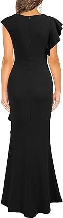 WOOSEA Women's Split Bodycon Mermaid Evening Cocktail Long Dress