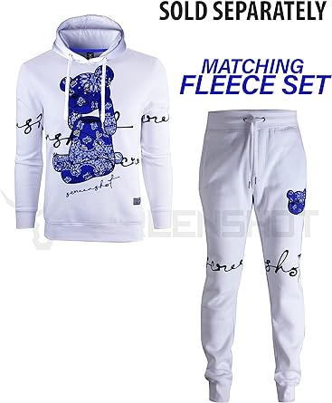 SCREENSHOT Mens Urban Premium Fleece Hoodie - Animation Cartoon Character Embroidery Patch Gel Print Hooded Sweatshirt