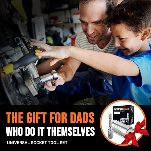 RAK Universal Socket Tool Stocking Stuffer Gifts for Men - Super Socket Gifts for Him - Adjustable Grip Socket Adapter Set for Husband, Mechanic, Handyman, Tools for Men - Christmas Gifts