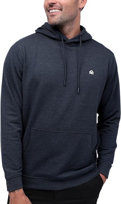 INTO THE AM Premium Hoodies For Men S - 4XL Lightweight Casual Fitted Plain Pullover Sweatshirt