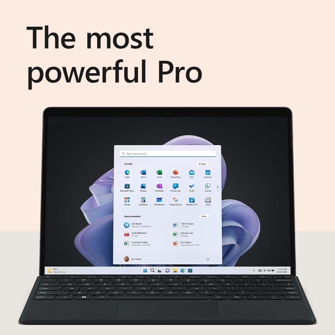 Microsoft Surface Pro 9 (2022), 13" 2-in-1 Tablet & Laptop, Thin & Lightweight, Intel 12th Gen i5 Fast Processor for Multi-Tasking, 8GB RAM, 256GB Storage with Windows 11, Graphite