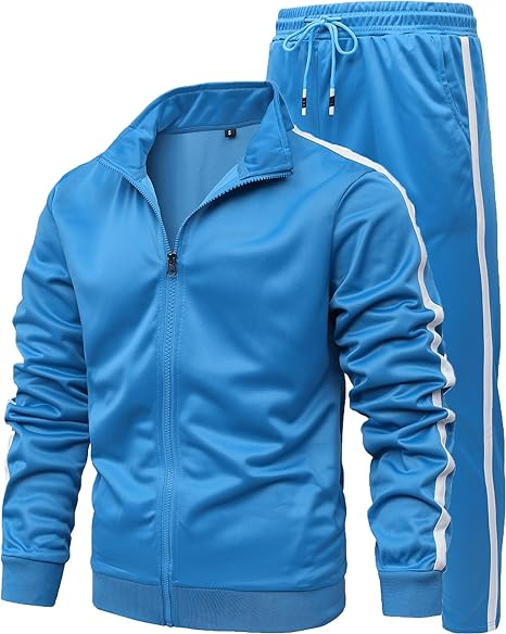 GXAMOY Men's Athletic 2 Pieces Tracksuit Casual Full Zip Jogging Sweat Suit Workout Sports Set Sportswear