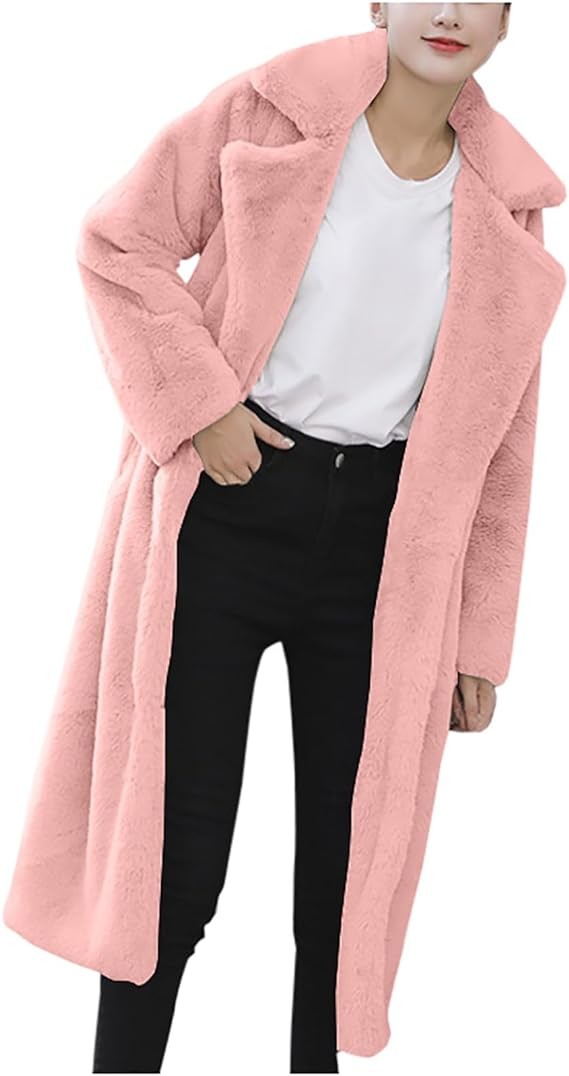Women's Open Front Cardigan Solid Casual Long Sleeve Turtle Neck Thick Warm Relaxed Fit Long Jacket Trench Coat