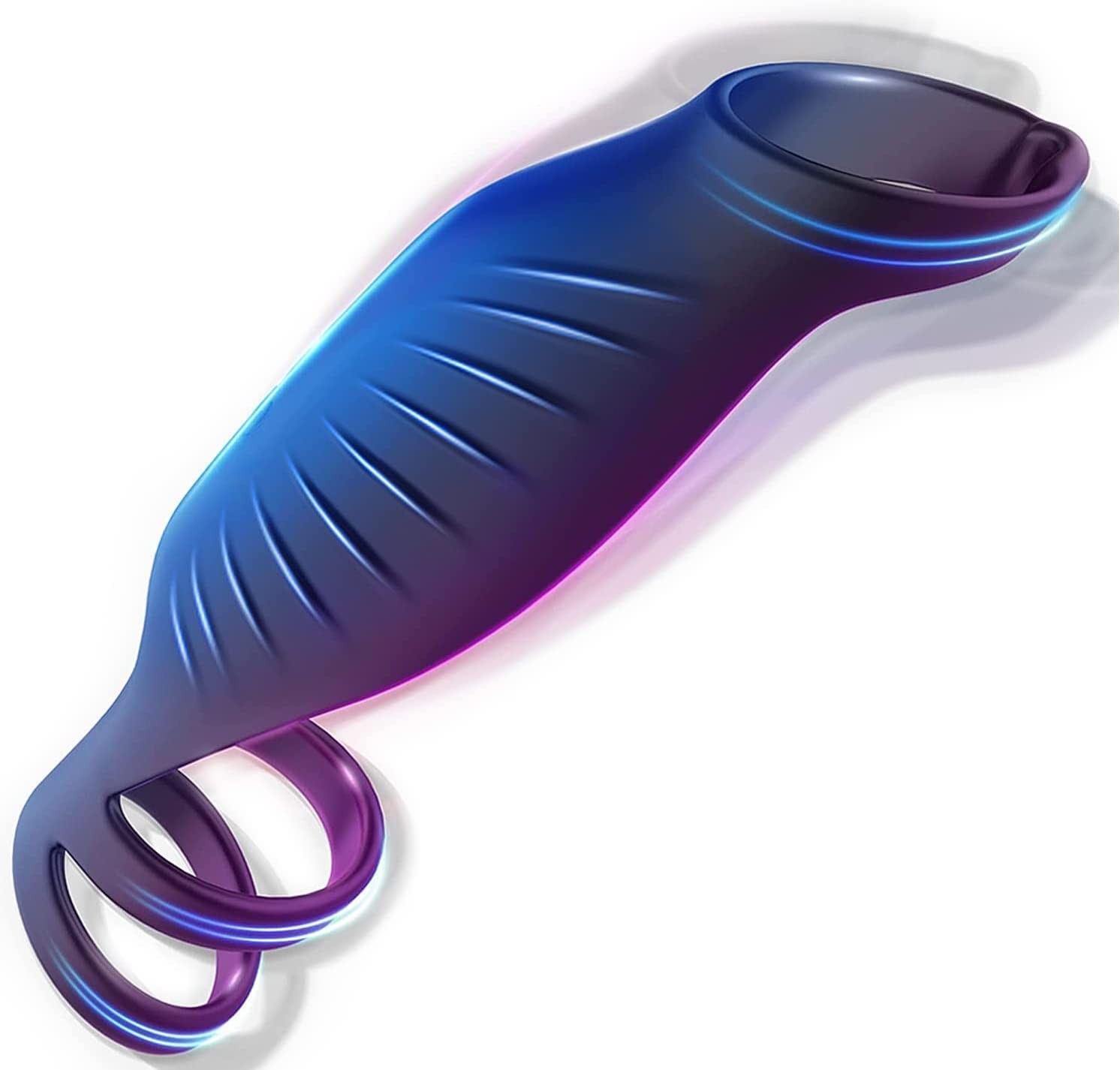 Vibrating Triple Cock Ring, Stretchy Penis Ring Couple Vibrator with 9 Vibration Modes Sleeve Extender, Rechargeable Waterproof Adult Sex Toys for Men Couples