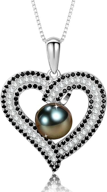 Gifts for Women Wife-Pearl Heart Pendant Necklace- Birthday for Girlfriend, Valentine's Day for Wives, Mother's Day for Mom Grandma, Gifts for Her on Wedding Anniversary Christmas Fine Jewelry