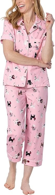 PajamaGram Cotton Pajamas For Women - Capri Pajamas For Women Set, 100% Cotton