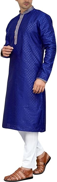 Sonisha MKP121 Men's Blue Kurta Pajama Set Indian Traditional Party Wear Outfit