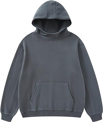 Dnzzs Mens Oversized Hoodie Unisex Heavyweight Fleece Pullover Hoodies Mock Neck Plain Cotton Hooded Sweatshirt Streetwear