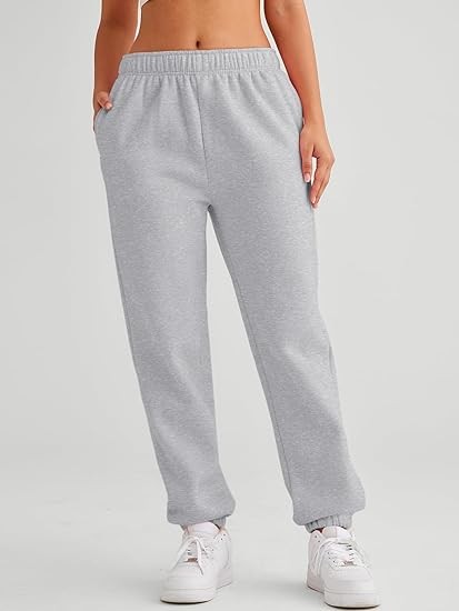 AUTOMET Women’s Casual Baggy Fleece Sweatpants High Waisted Joggers Pants
