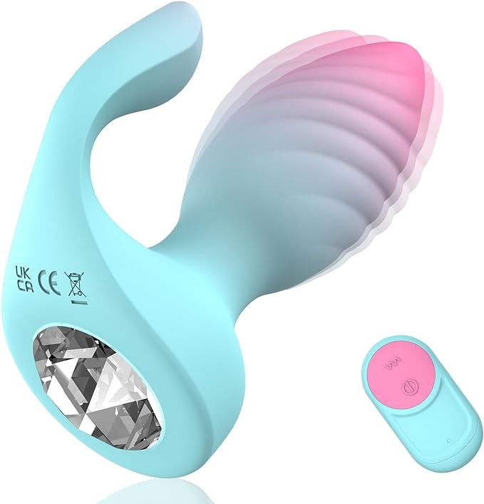 Adult Sex Toys for Women Anal Plug, 2 in 1 Remote Control Vibrator Clitoris Stimulator with 10 Vibrating Frequencies, Dual Motors Anal Toys Vibrating Butt Plug with Crystal Diamond Female Sex Toy
