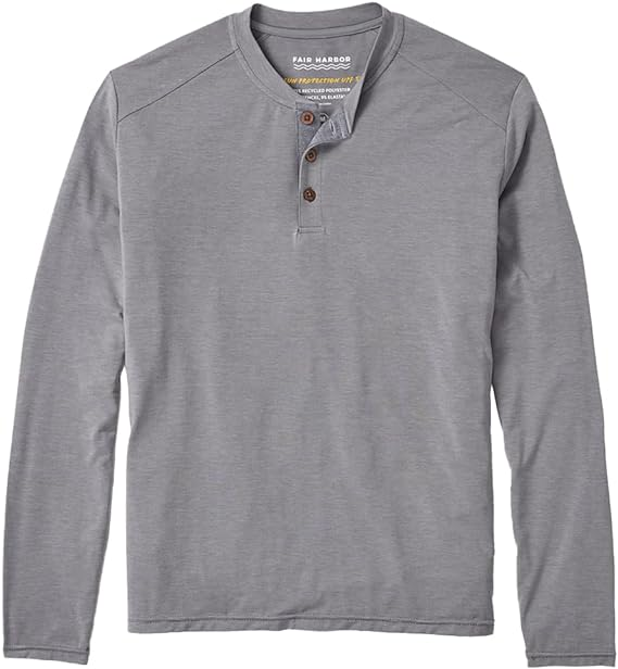Fair Harbor The Seabreeze Henley –– Men's Classic Long Sleeve Henley –– Incredibly Soft and Lightweight, UPF 50