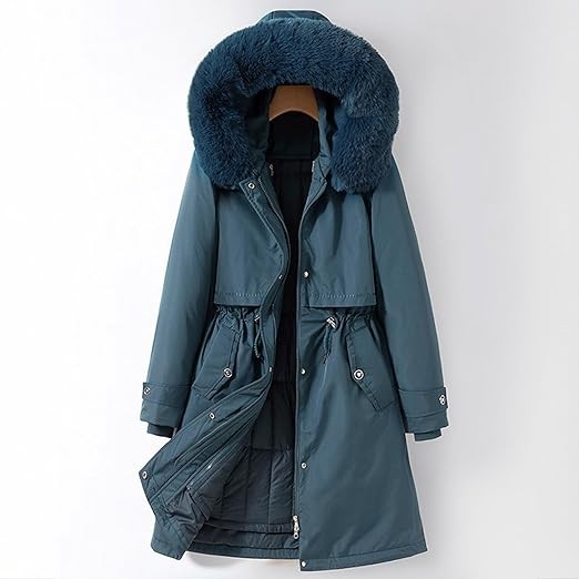 Annhoo Padded Jacket for Women Fall Winter Long Sleeve Neck Padded Thermal Hooded Puffer Jackets Hoods Outfit Women 2023