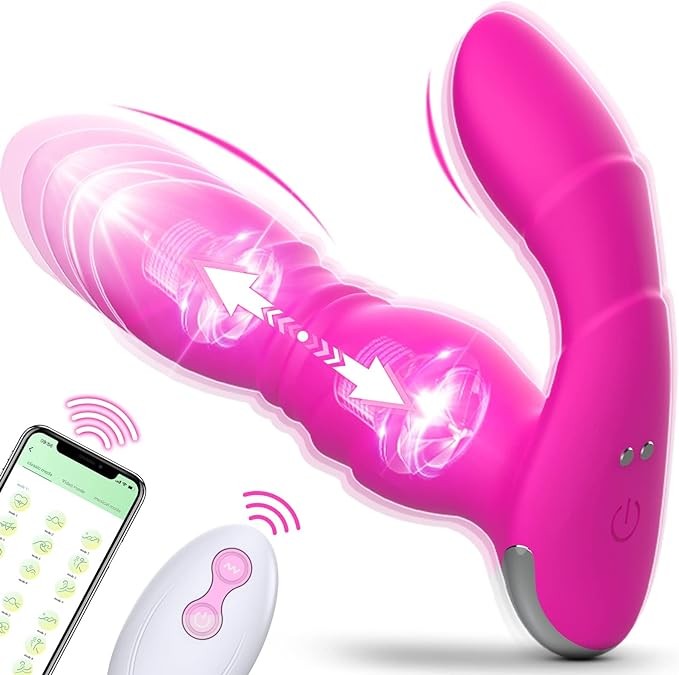 Adult Sex Toys for Women Sex Toy Pleasure - Wearable Vibrating Panties with App＆Remote Control Vibrator with 9 Clitoral Vibrators & 9 Thrusting Dildo Levels for Couples Sex Machine