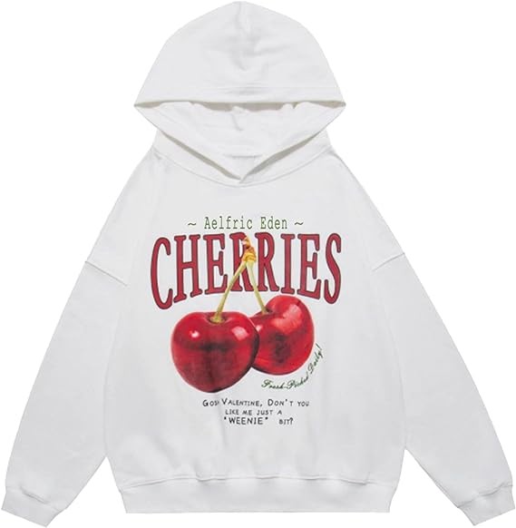 Aelfric Eden Mens Graphic Oversized Hoodie Cartoon Character Print Streetwear Casual hoodies y2k Hooded Sweatshirt